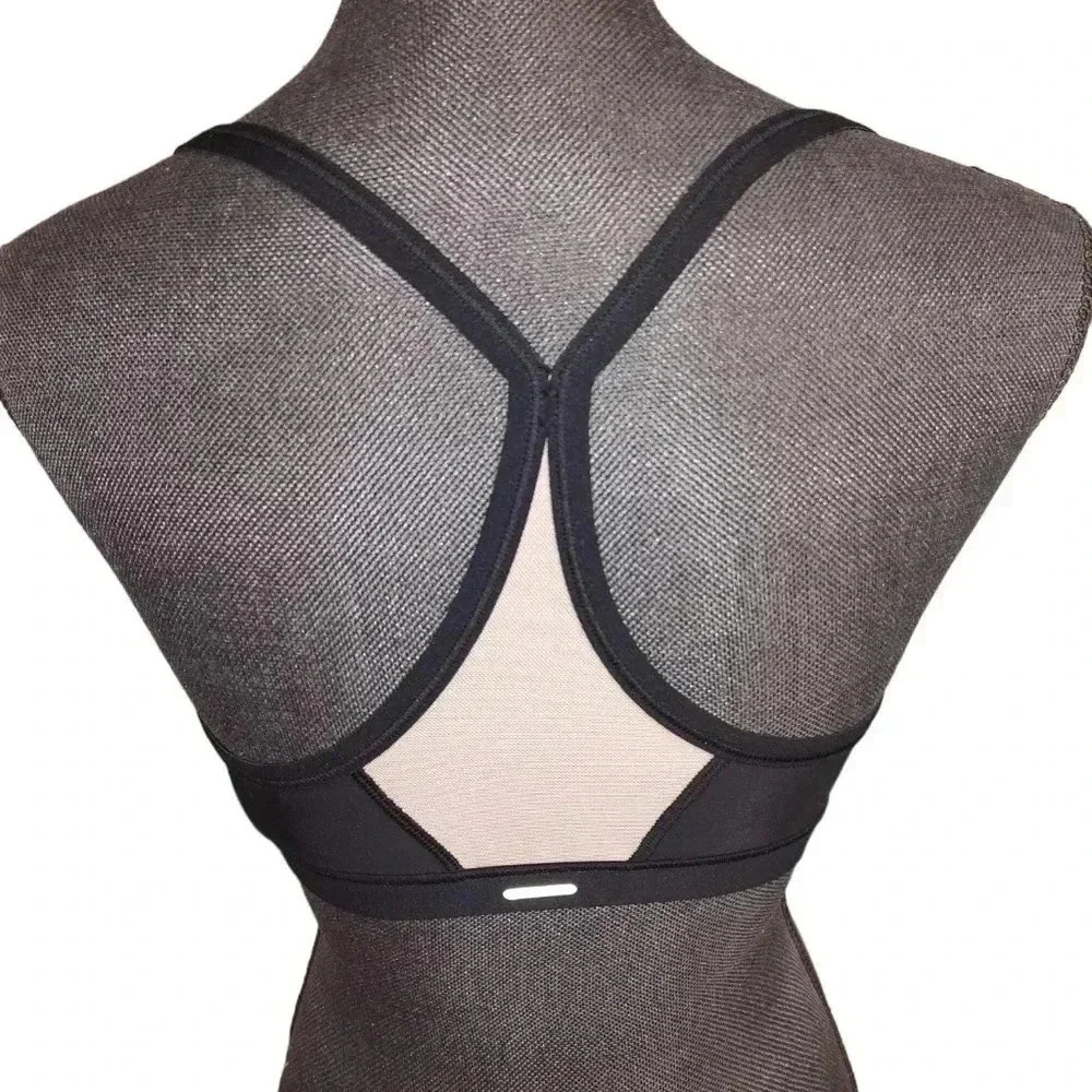 Aerie Black Sport Bra Mesh On Back